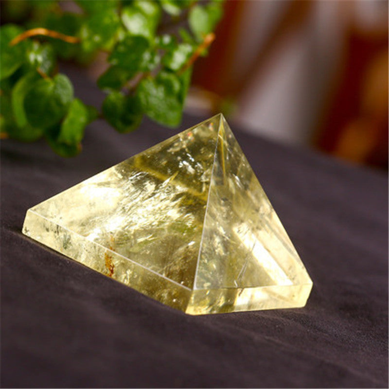 Natural Citrine Pyramid Ornament