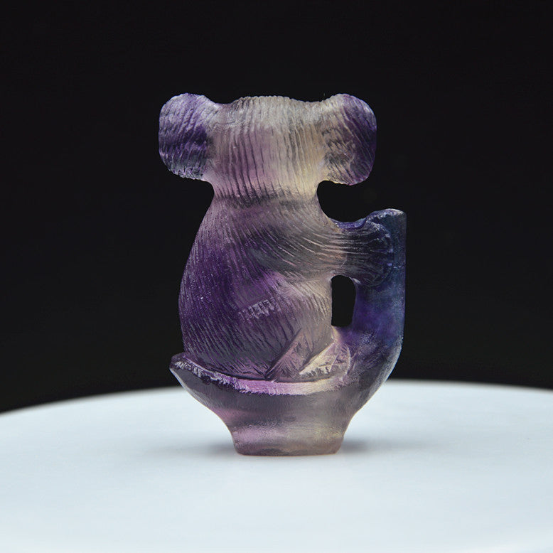 Natural Crystal Carved Colorful Fluorite Koala Bear Handicraft!So adorable!!