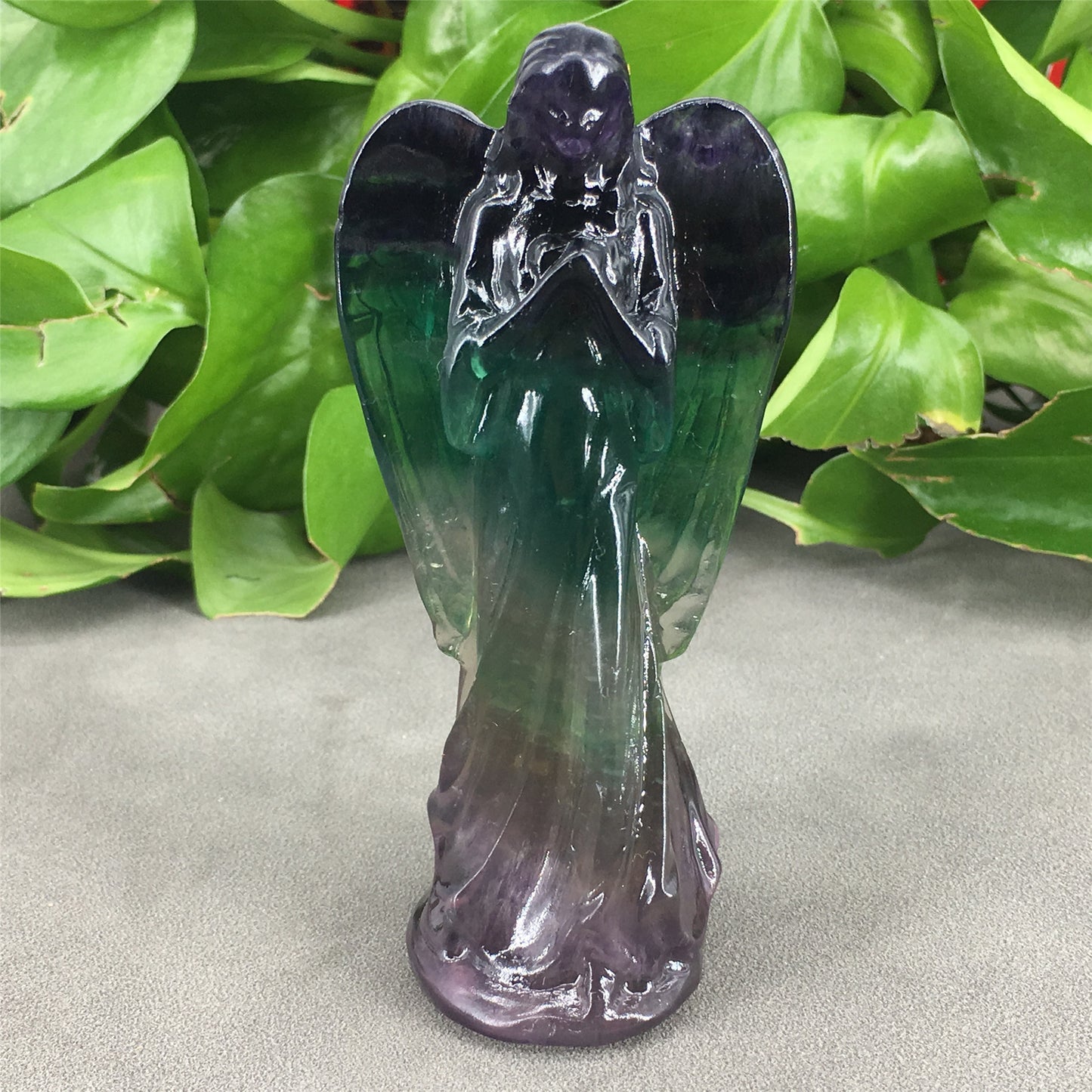 Natural Crystal Carved Angel Statue Ornament