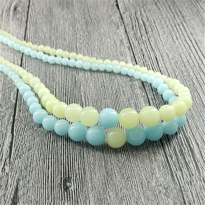 Natural Luminous Fluorite Beaded Necklace