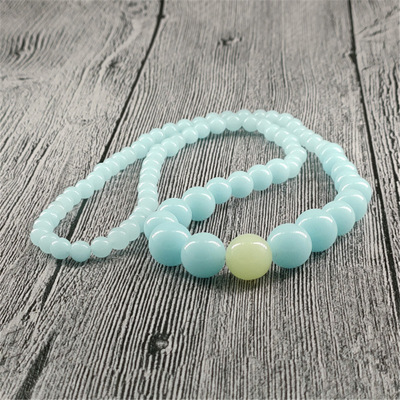 Natural Luminous Fluorite Beaded Necklace