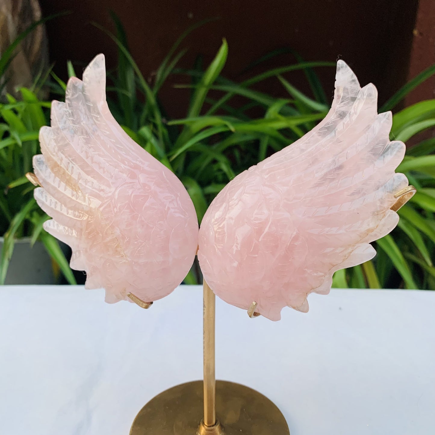 FREE SHIPPING!!Angel Wings Carved Crystal Ornaments