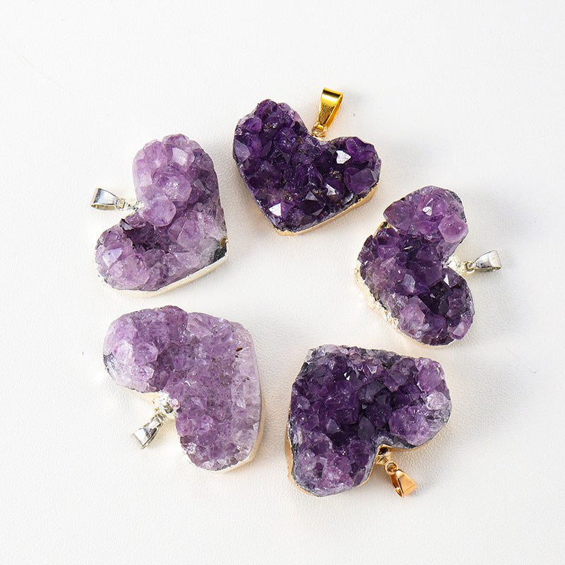 Uruguay Amethyst Cluster Heart Pendant!!So Gorgeous!!