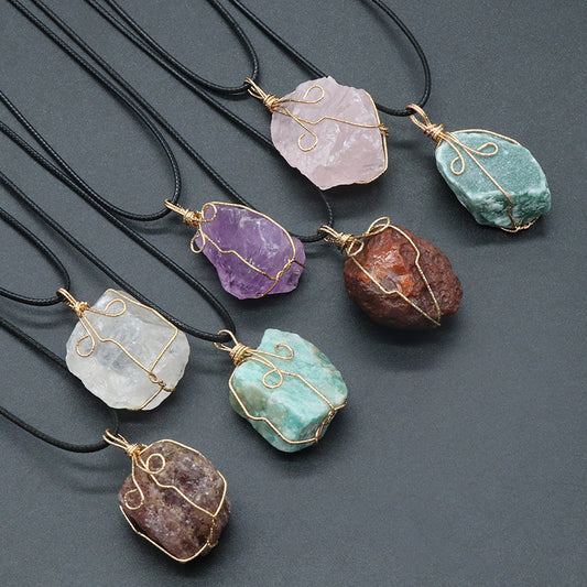 Irregular Shaped Stone Necklace's! Citrine,Amethyst,Aventurine,Fluorite,Red Agate&Many More!!