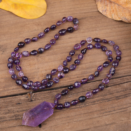 Natural Amethyst Quartz Beaded Necklace,Gorgeous!!!