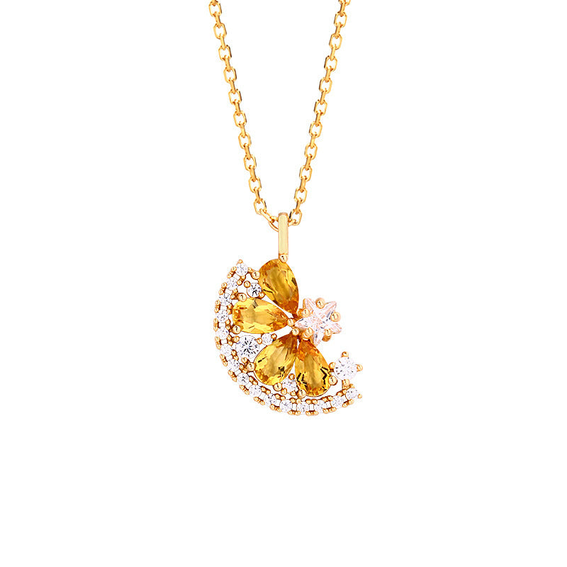 Citrine Lemon Slice Citrine Necklace