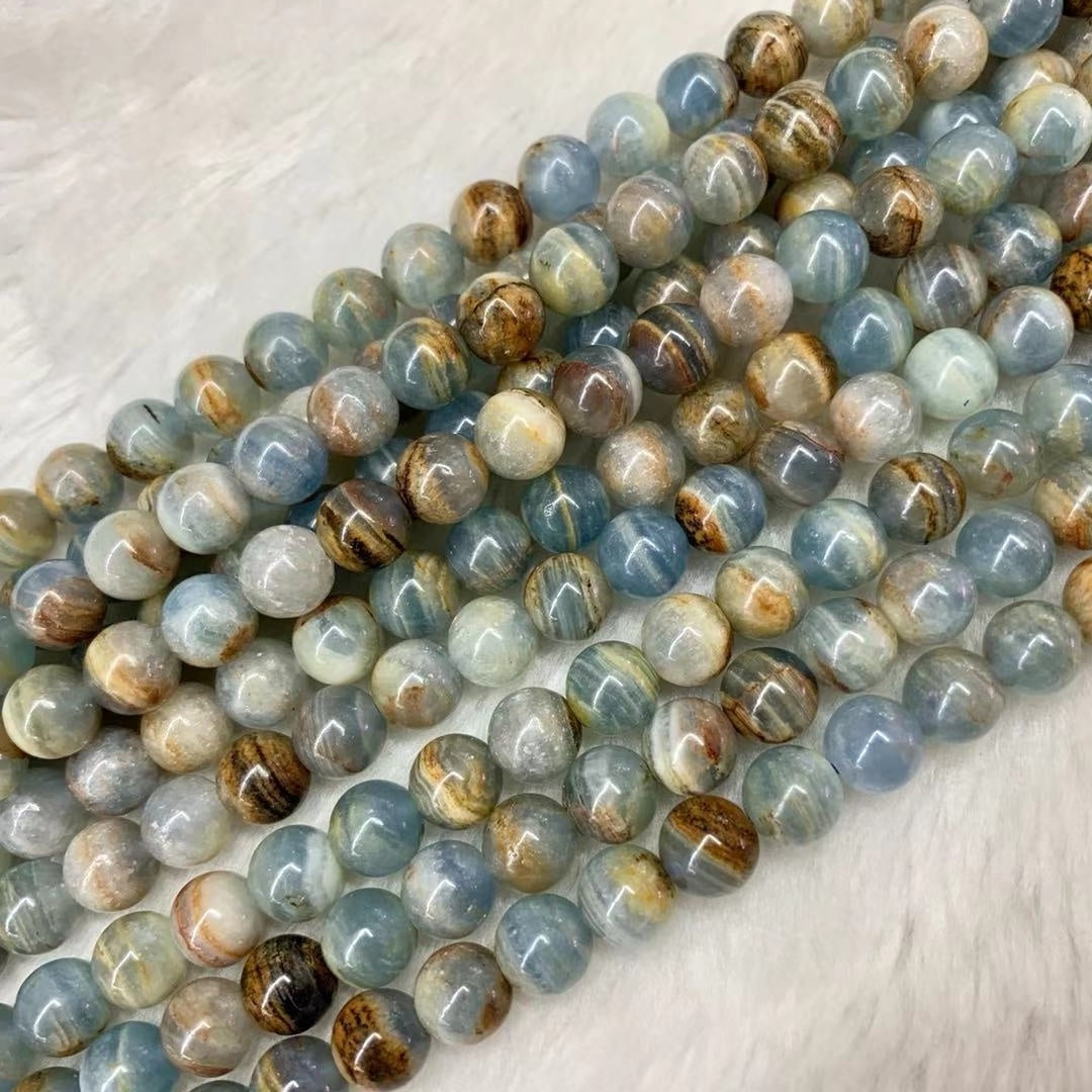 Blue Natural Calcite Beads