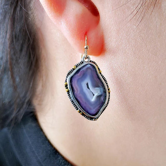 Vintage Amethyst Pendant Earrings