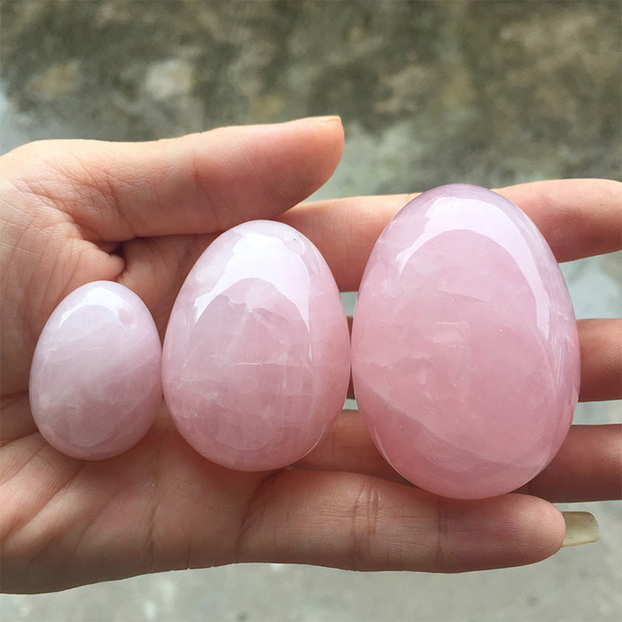 Natural pink crystal-egg shape