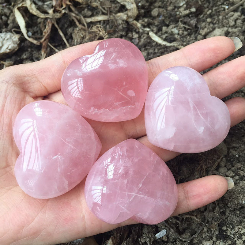 Heart-shaped pink crystals