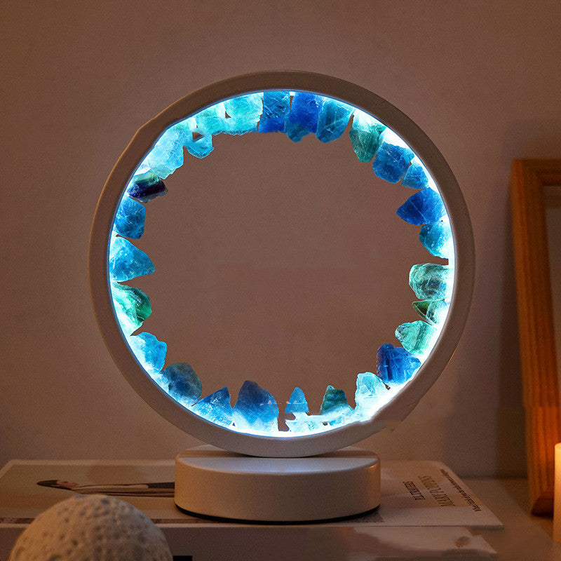 Natural Amethyst Cluster Round Headboard