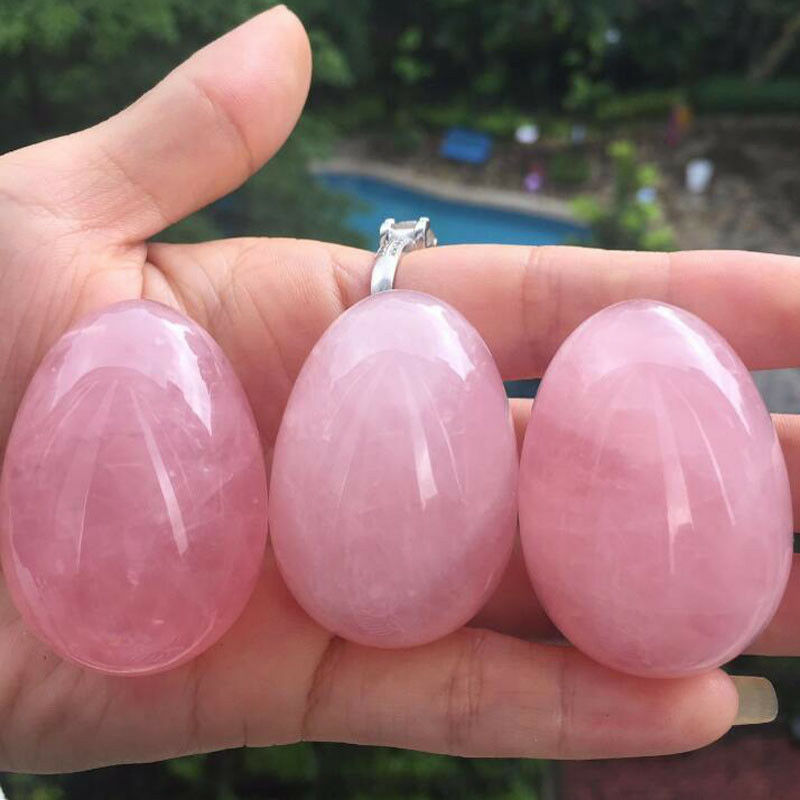 Natural pink crystal-egg shape