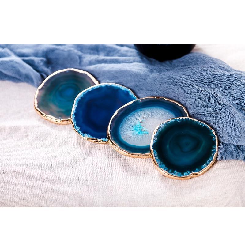 Natural rough stone agate piece coaster's