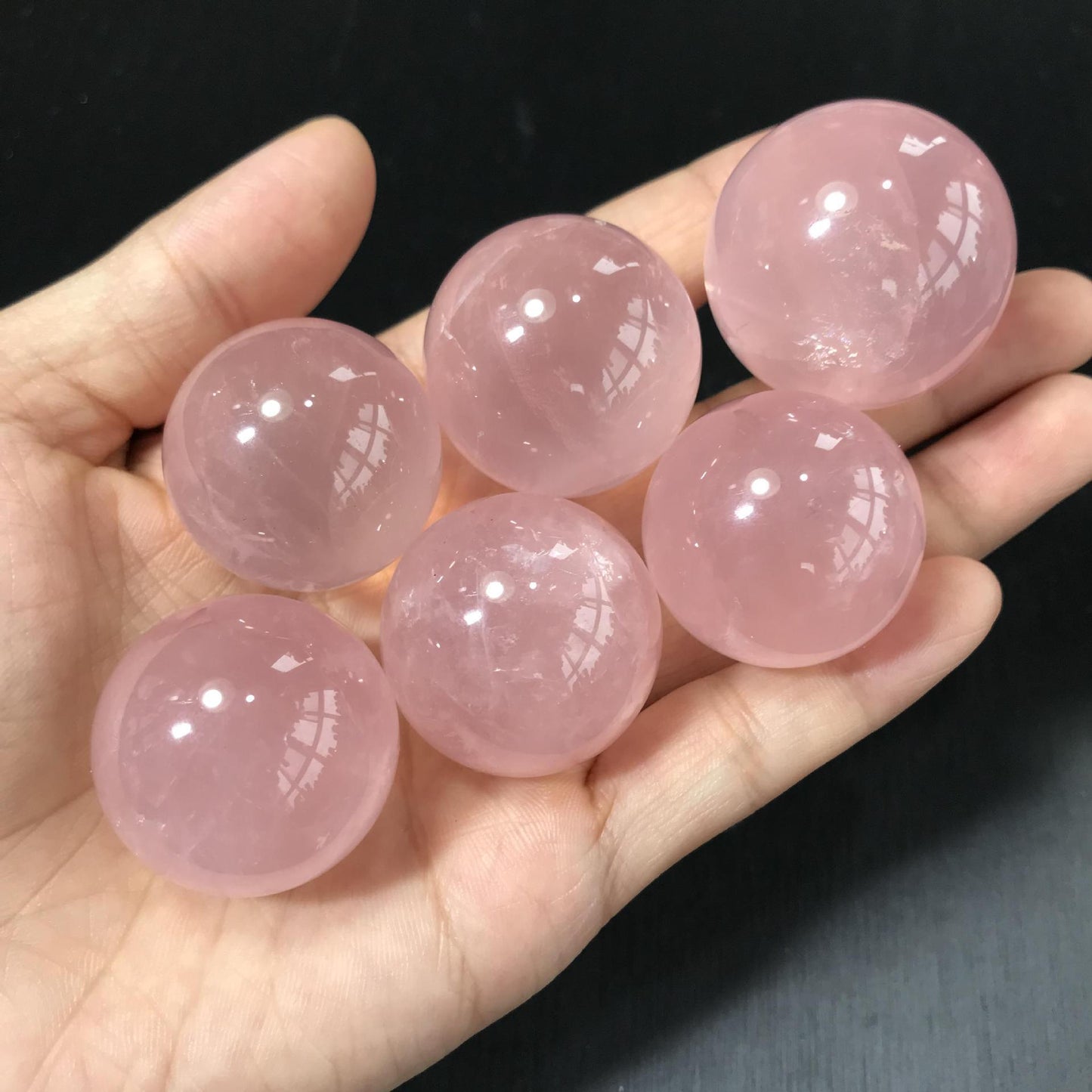 Natural Pink Crystal Sphere's