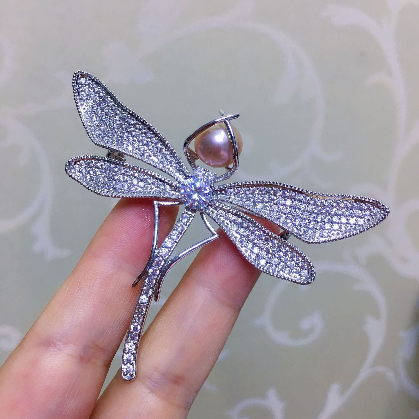 Freshwater Pearl Dragonfly Corsage Pendant