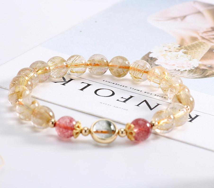 Blonde Crystal Strawberry Crystal Bracelet