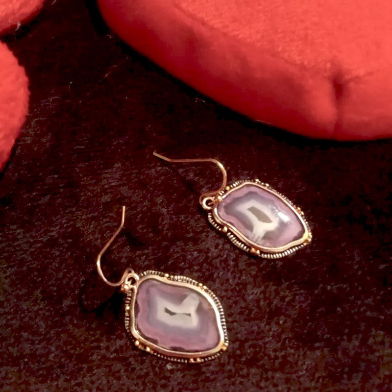 Vintage Amethyst Pendant Earrings