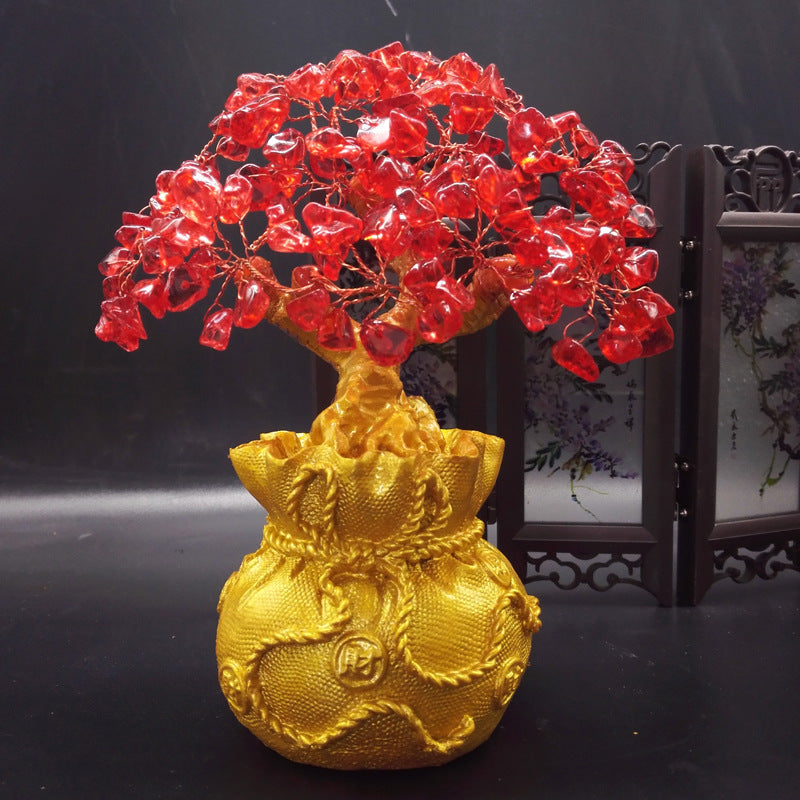 Lucky Crystal Citrine Leaf Tree Creative Home Decoration