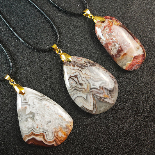 Natural Mexican Crazy Agate Pendant