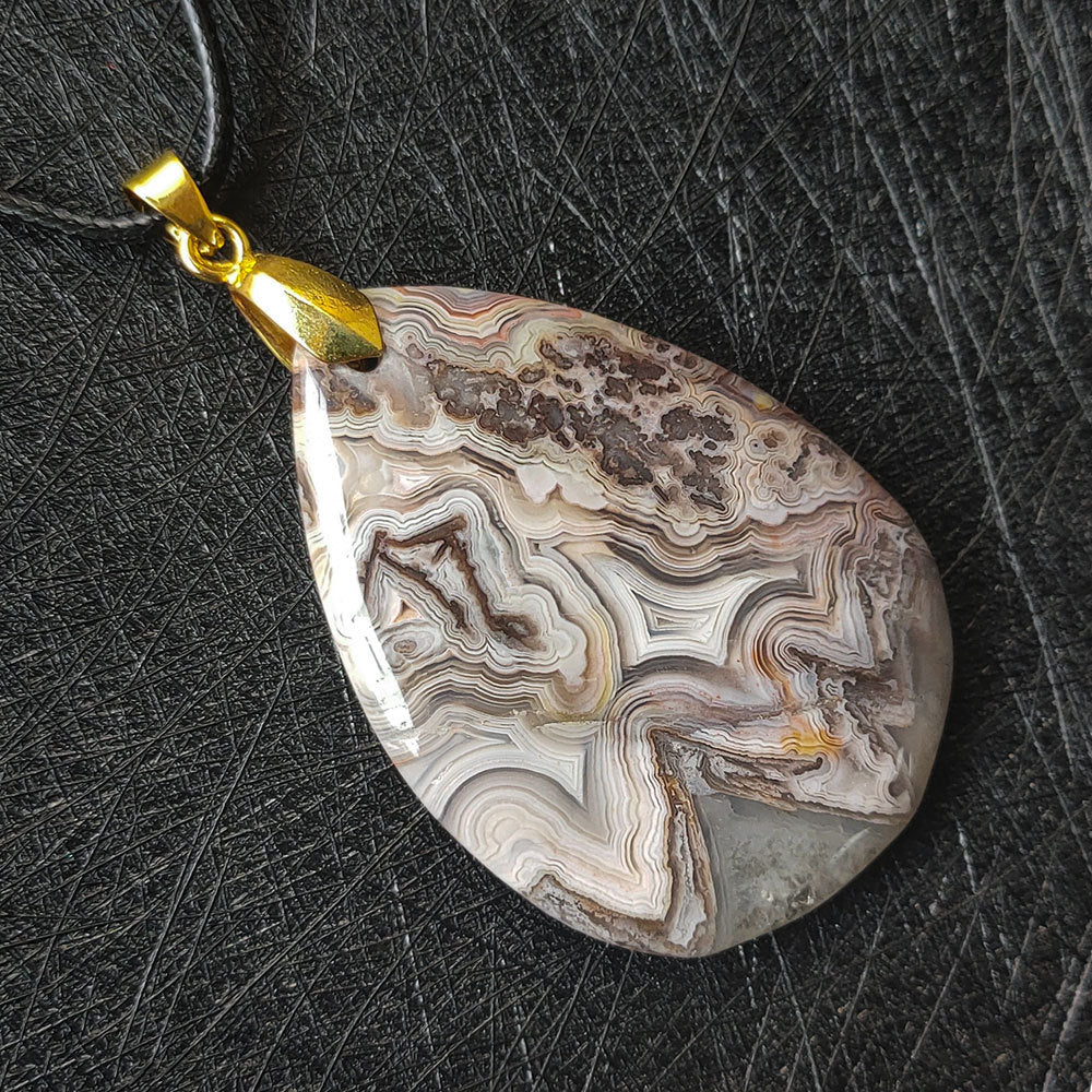 Natural Mexican Crazy Agate Pendant