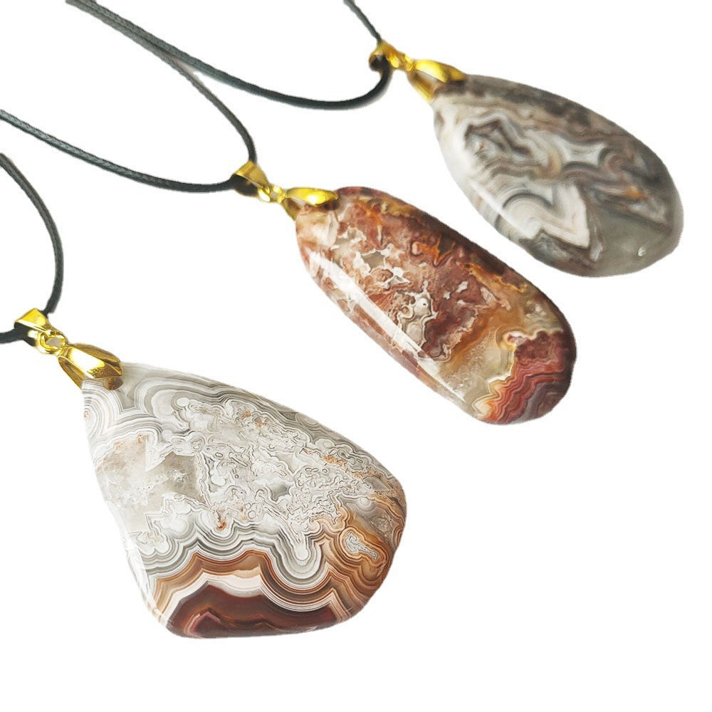 Natural Mexican Crazy Agate Pendant