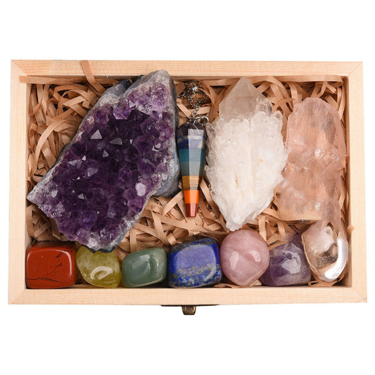 Amethyst Block Natural Crystal Exquisite Gift Box Set!!