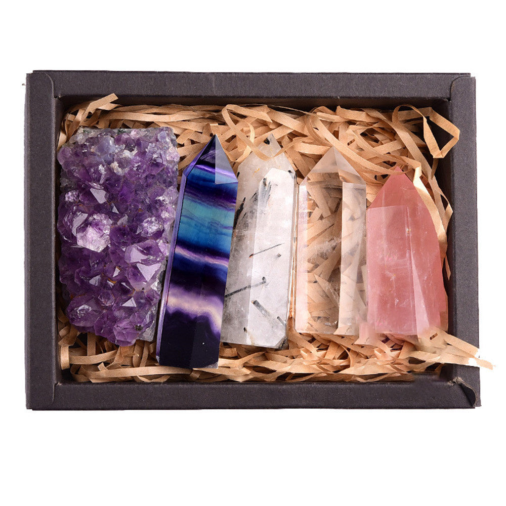 Amethyst Block Natural Crystal Exquisite Gift Box Set!!