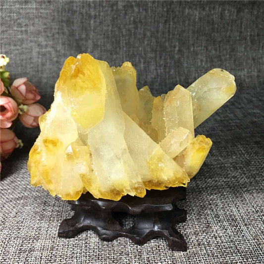 Citrine Cluster Rough Stone Ore Standard Ornaments