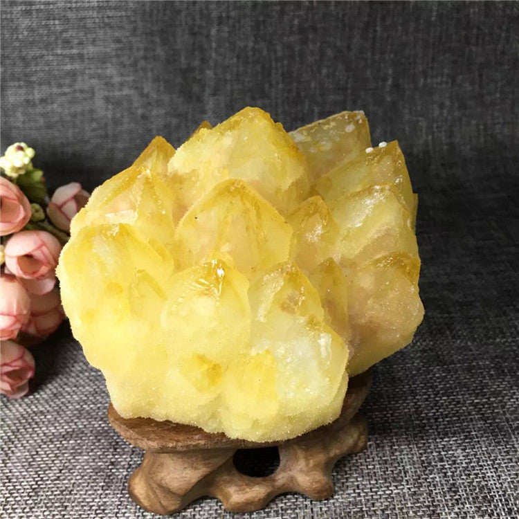 Citrine Cluster Rough Stone Ore Standard Ornaments