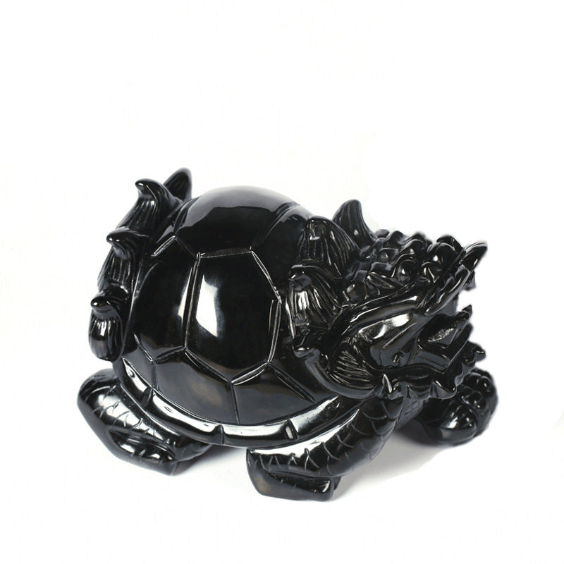 Obsidian Dragon Turtle Ornament