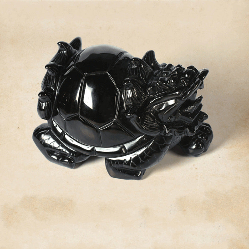 Obsidian Dragon Turtle Ornament