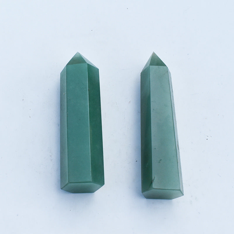 Natural Aventurine Jade Crystal-Rough Polished Crystal Column