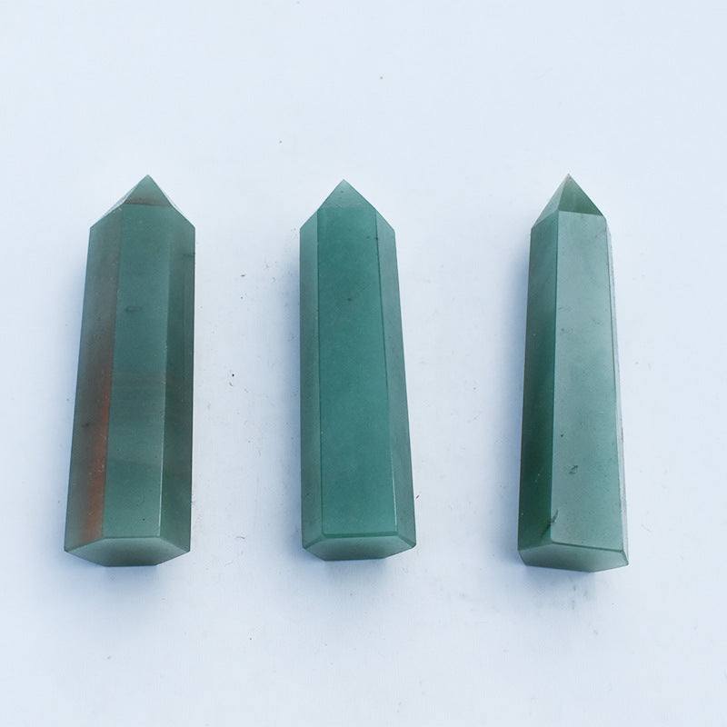 Natural Aventurine Jade Crystal-Rough Polished Crystal Column