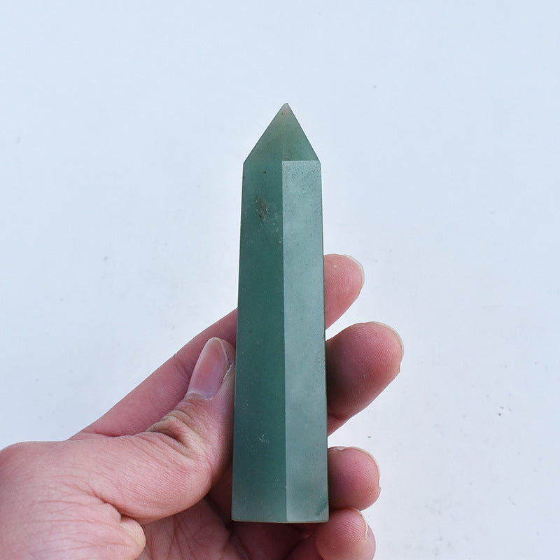 Natural Aventurine Jade Crystal-Rough Polished Crystal Column