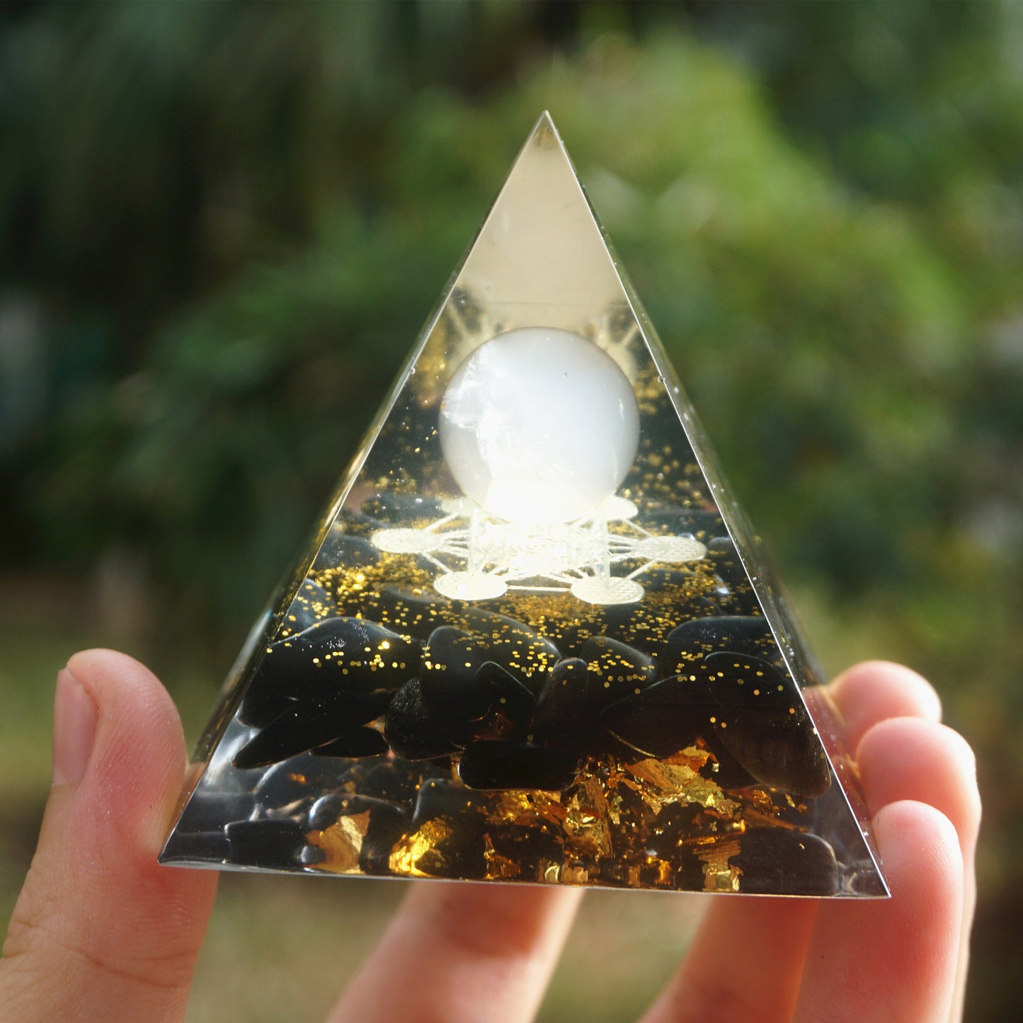 Natural Tiger Eye&Amethyst Orgonite Pyramid!