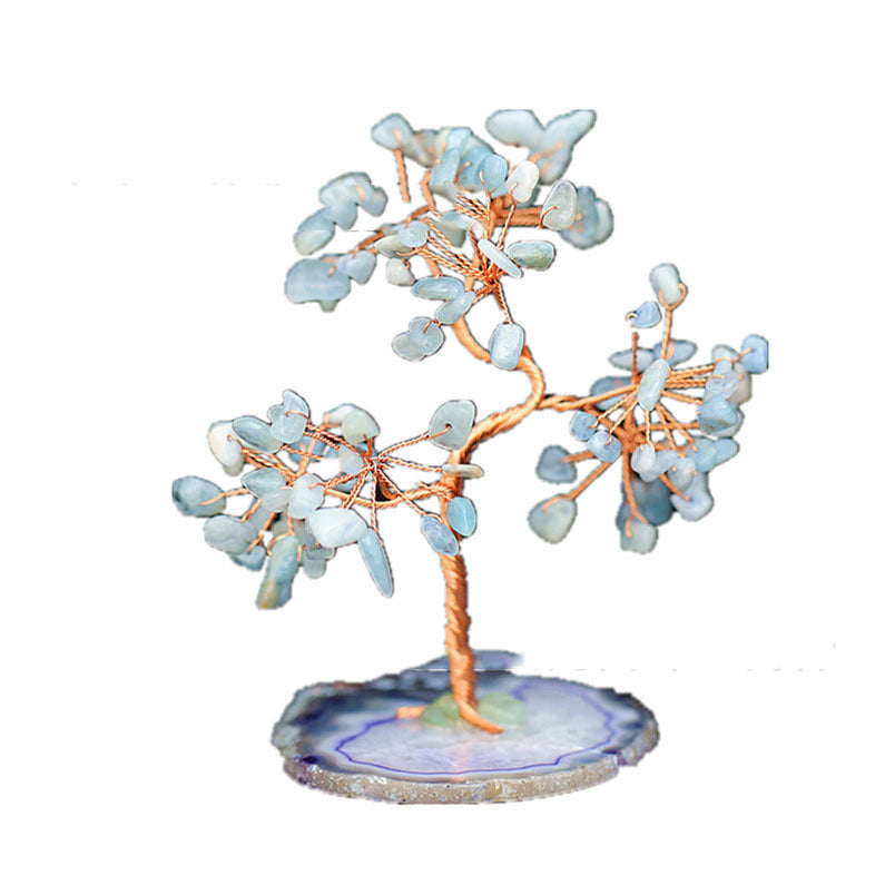 Aquamarine Crystal Fortune Tree Ornament