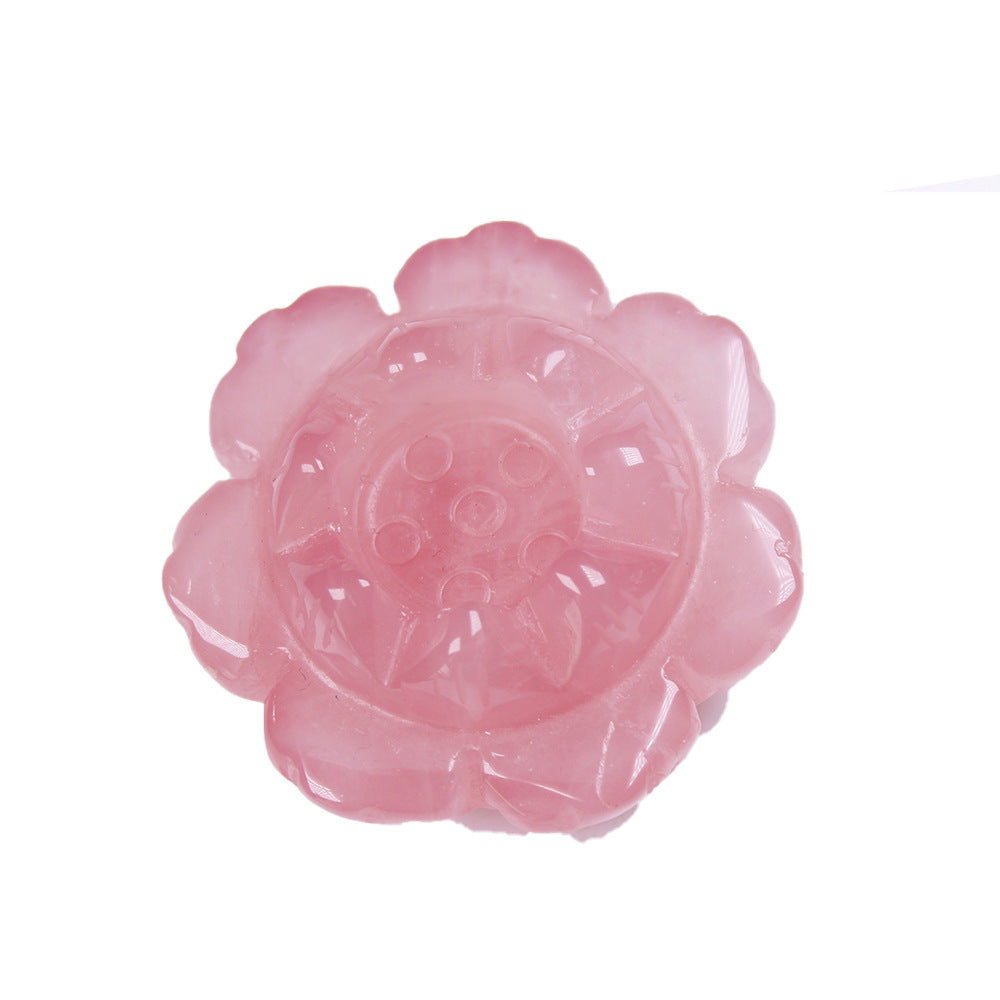 Hand-carved Natural Crystal Lotus Ornaments