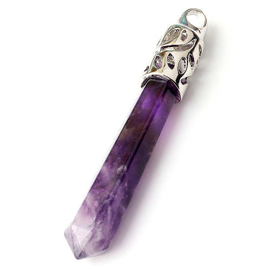 Natural amethyst hexagon pendant