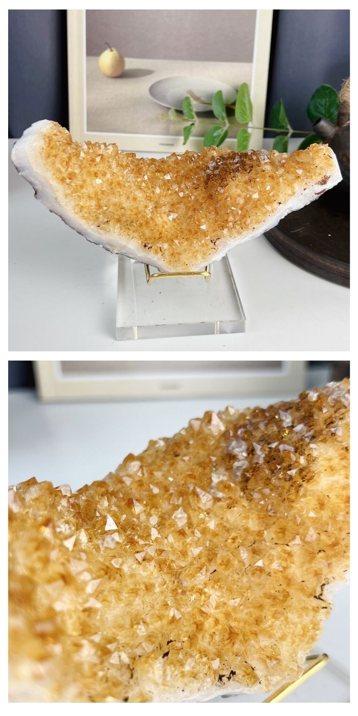 Brazilian Citrine Cluster With Delicate Pedestal