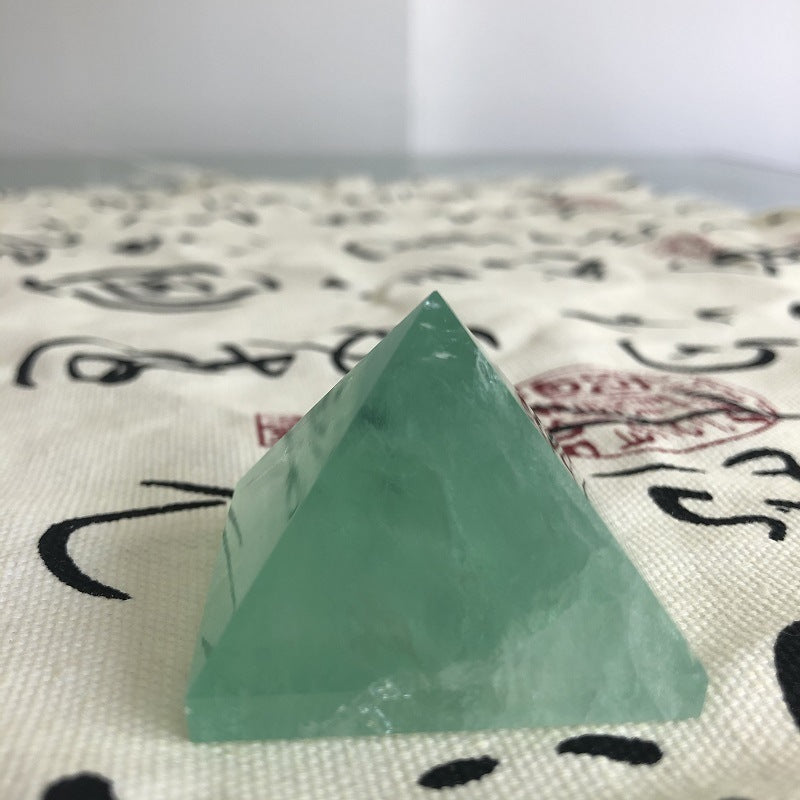 Natural fluorite crystal pyramid