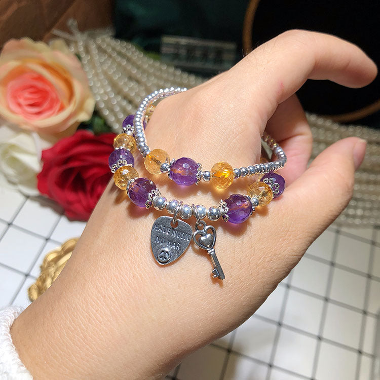 Citrine Amethyst Double-layer Bracelet