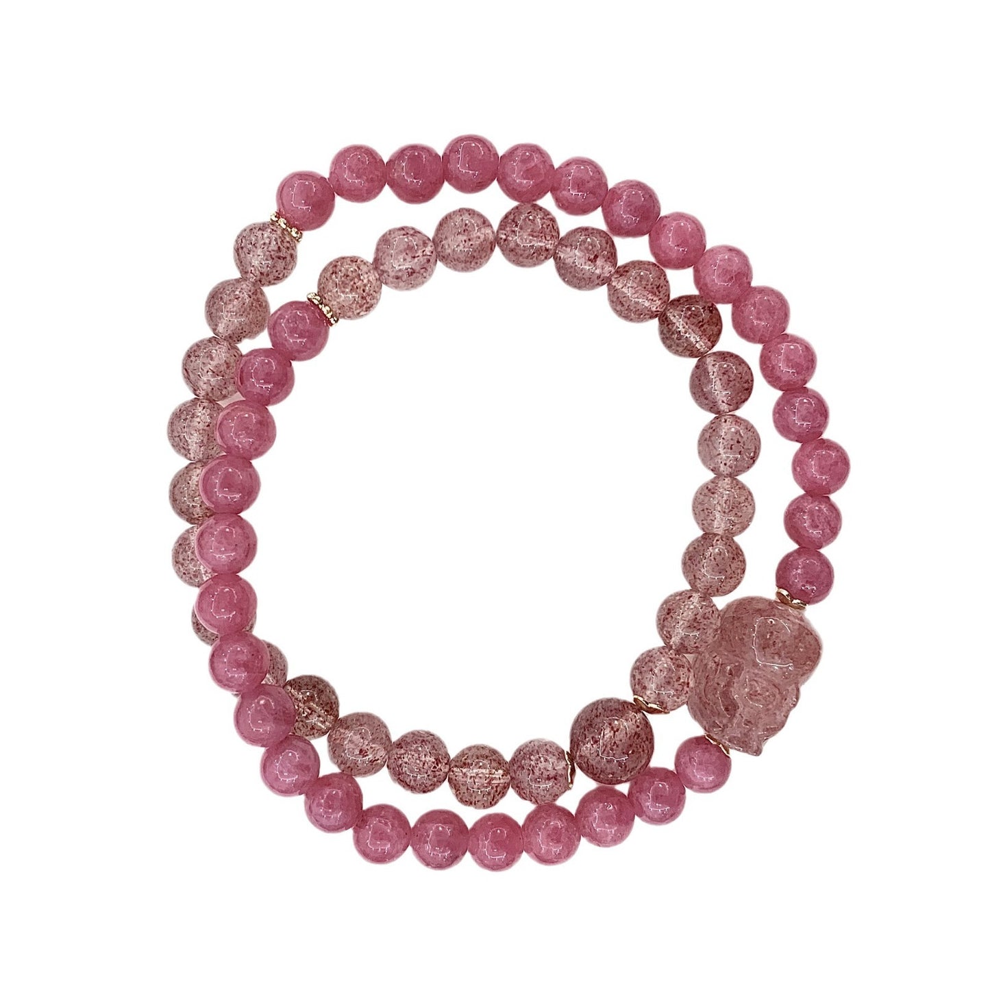 Natural Crystal Bracelet Strawberry Quartz!So Pretty!