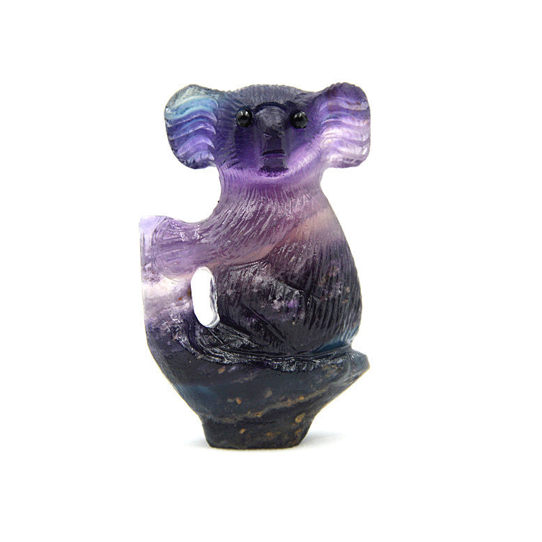 Natural Crystal Carved Colorful Fluorite Koala Bear Handicraft!So adorable!!