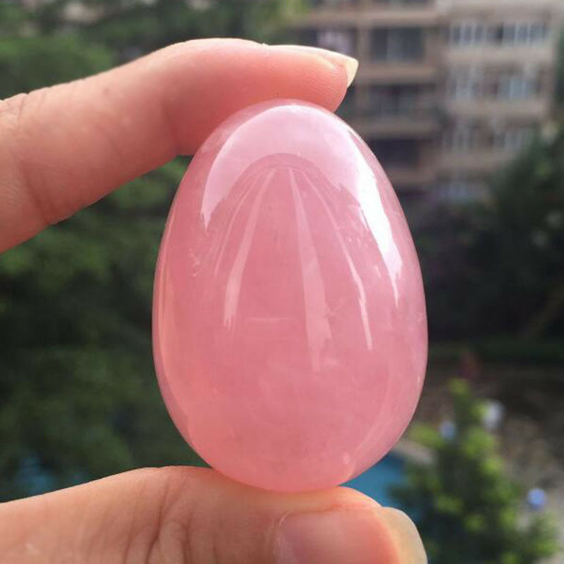 Natural pink crystal-egg shape