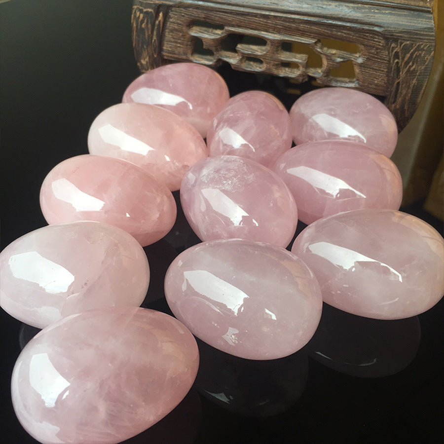 Natural pink crystal-egg shape