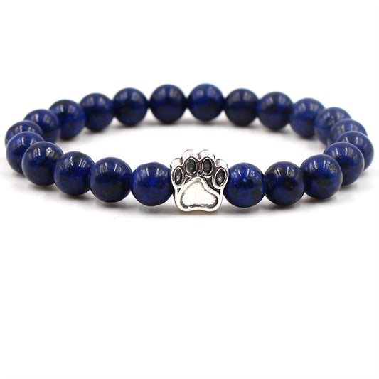 Crystal Dog Footprint Elastic BraceletLapis Lazuli,Fluorite&More!!