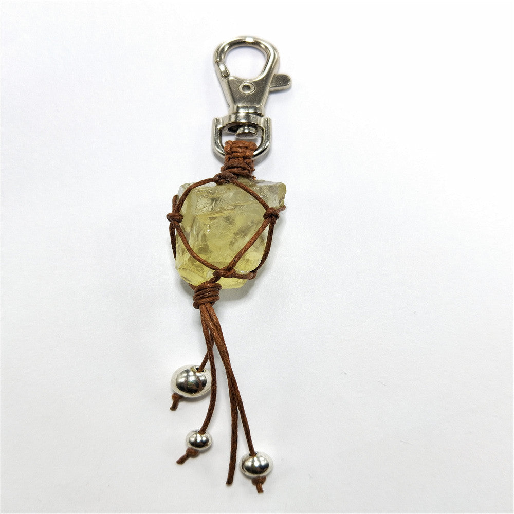 Natural Crystal Rough Stone Keychain!Super Cute, Makes a Great Gift!!