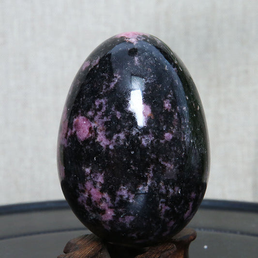 Natural Crystal Plum Tourmaline Stone Egg Ornaments