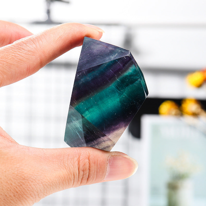 Natural Colorful Fluorite Rainbow Fluorite Irregular Geometry