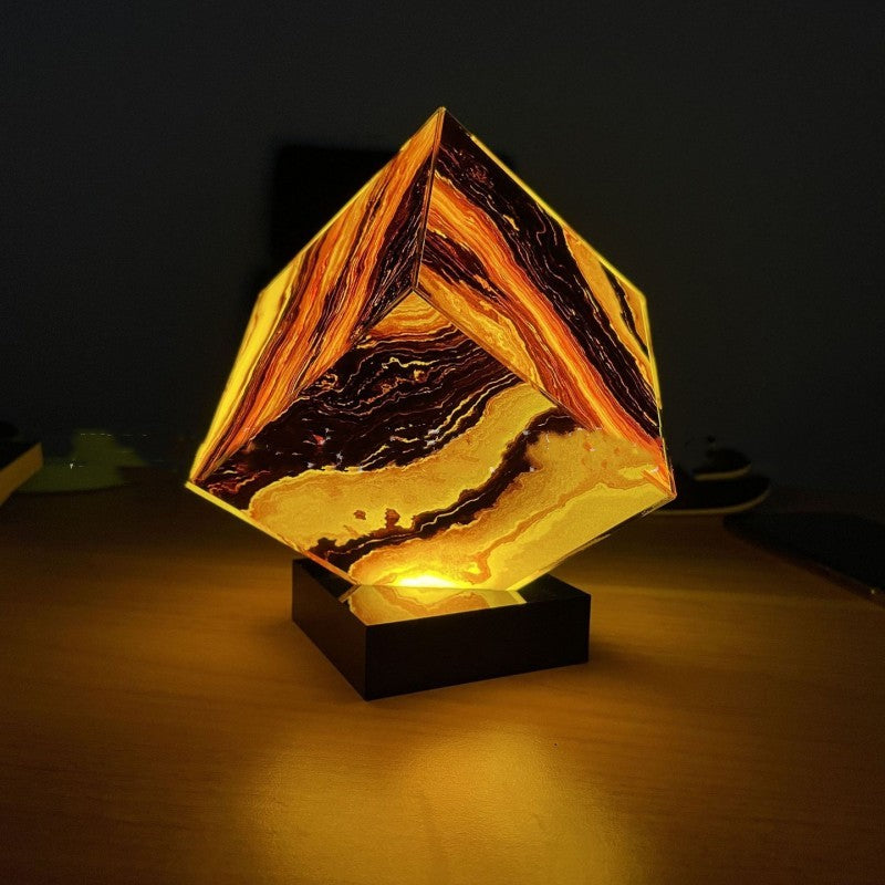 Agate Marble Volcano Lamp Bedside Decoration